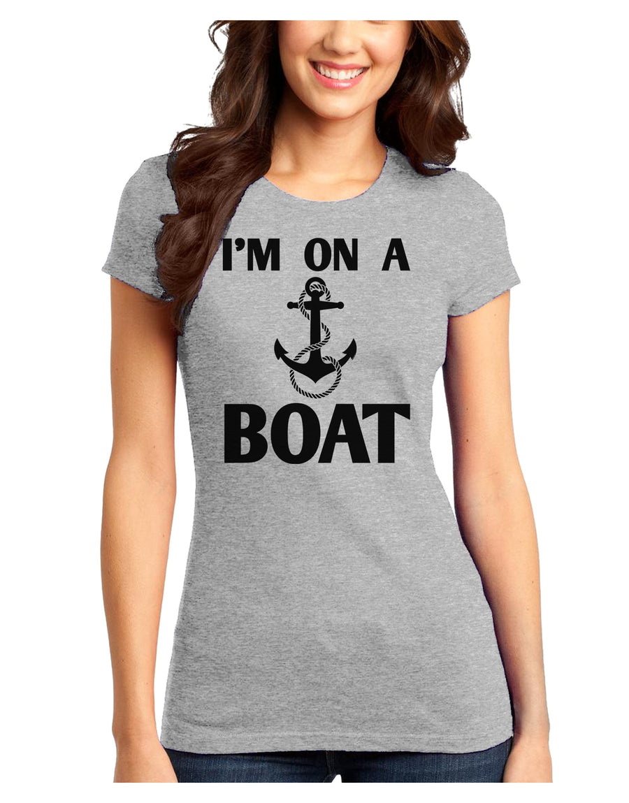 I'm on a BOAT Juniors T-Shirt-Womens Juniors T-Shirt-TooLoud-White-Juniors Fitted XS-Davson Sales