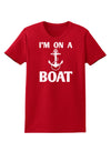 I'm on a BOAT Womens Dark T-Shirt-TooLoud-Red-X-Small-Davson Sales