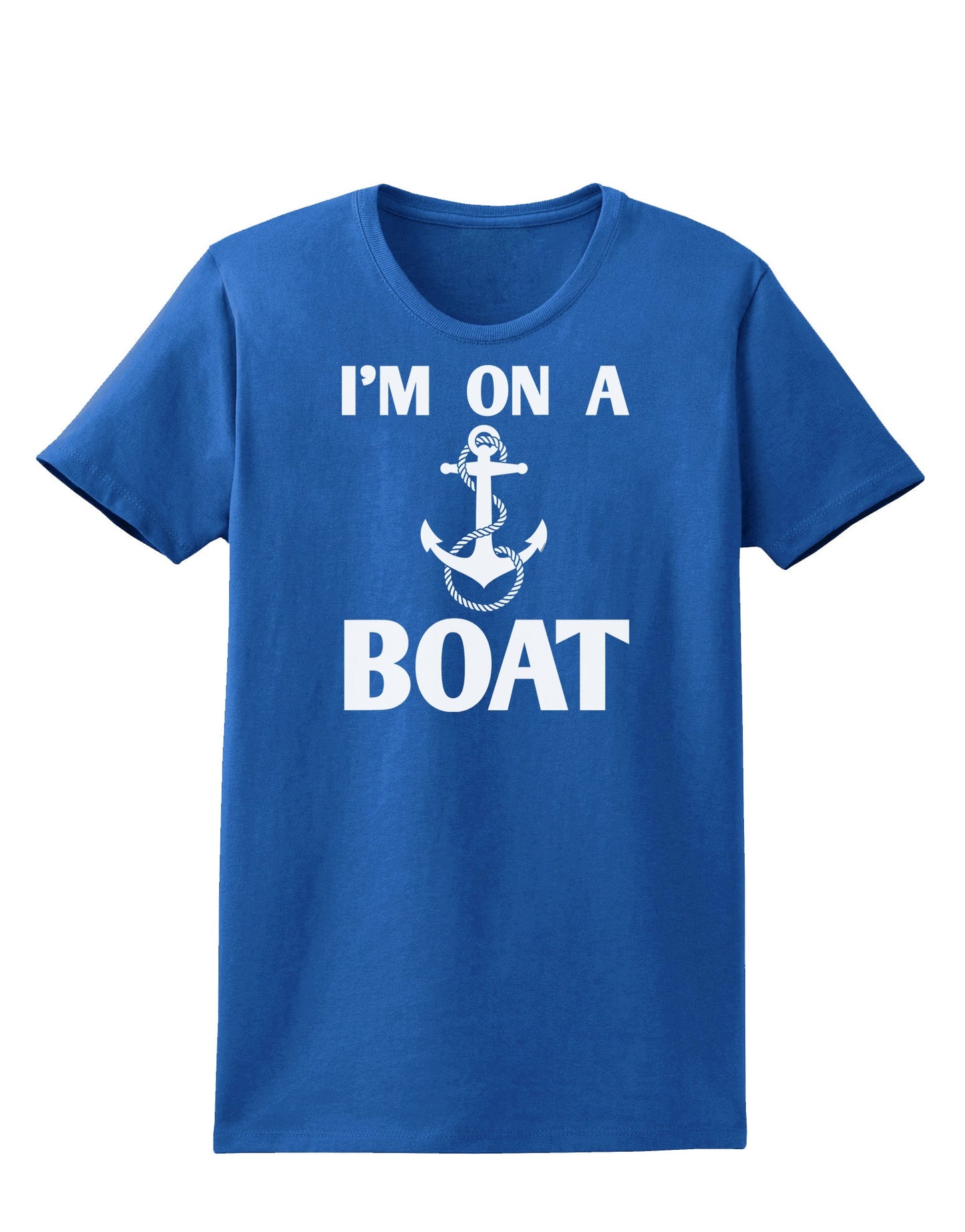 I'm on a BOAT Womens Dark T-Shirt-TooLoud-Royal-Blue-X-Small-Davson Sales
