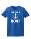 I'm on a BOAT Womens Dark T-Shirt-TooLoud-Royal-Blue-X-Small-Davson Sales