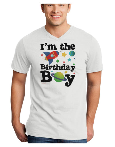 I'm the Birthday Boy - Outer Space Design Adult V-Neck T-shirt by TooLoud-Mens V-Neck T-Shirt-TooLoud-White-Small-Davson Sales