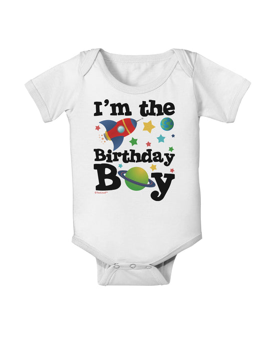 I'm the Birthday Boy - Outer Space Design Baby Romper Bodysuit by TooLoud-Baby Romper-TooLoud-White-06-Months-Davson Sales