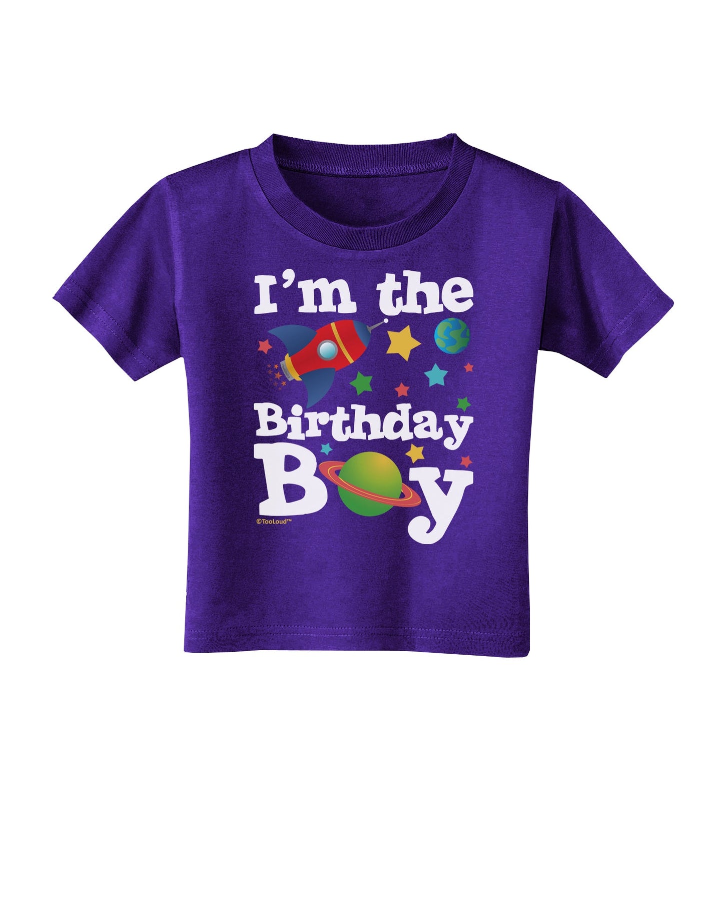 I'm the Birthday Boy - Outer Space Design Toddler T-Shirt Dark by TooLoud-Toddler T-Shirt-TooLoud-Purple-2T-Davson Sales