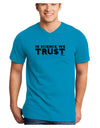 In Science We Trust Text Adult V-Neck T-shirt-Mens V-Neck T-Shirt-TooLoud-Turquoise-Small-Davson Sales