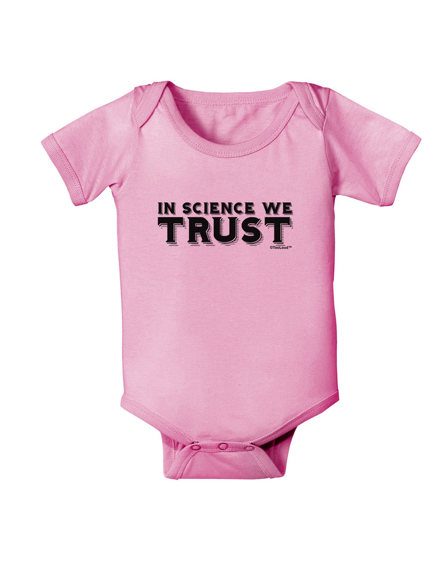 In Science We Trust Text Baby Romper Bodysuit-Baby Romper-TooLoud-White-06-Months-Davson Sales