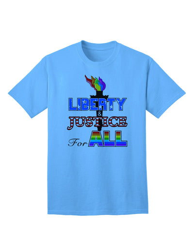 Inclusive Adult T-Shirt Promoting Equality, Liberty, and Justice for All-Mens T-shirts-TooLoud-Aquatic-Blue-Small-Davson Sales