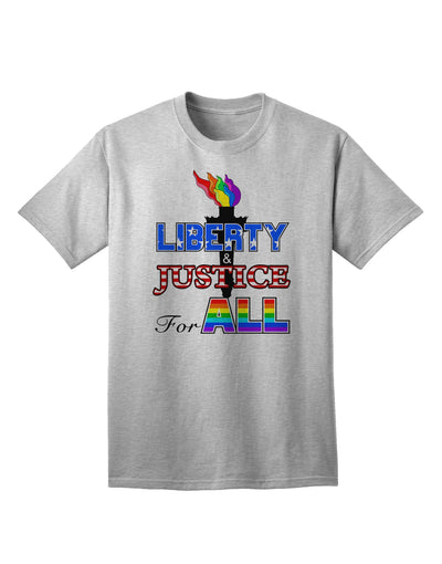 Inclusive Adult T-Shirt Promoting Equality, Liberty, and Justice for All-Mens T-shirts-TooLoud-AshGray-Small-Davson Sales