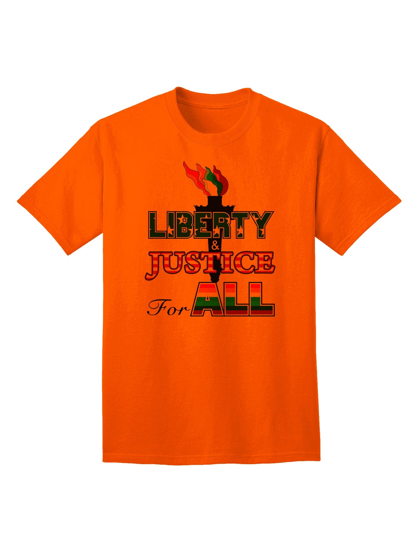 Inclusive Adult T-Shirt Promoting Equality, Liberty, and Justice for All-Mens T-shirts-TooLoud-Orange-Small-Davson Sales