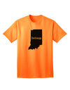 Indiana - Premium United States Shape Adult T-Shirt Collection-Mens T-shirts-TooLoud-Neon-Orange-Small-Davson Sales