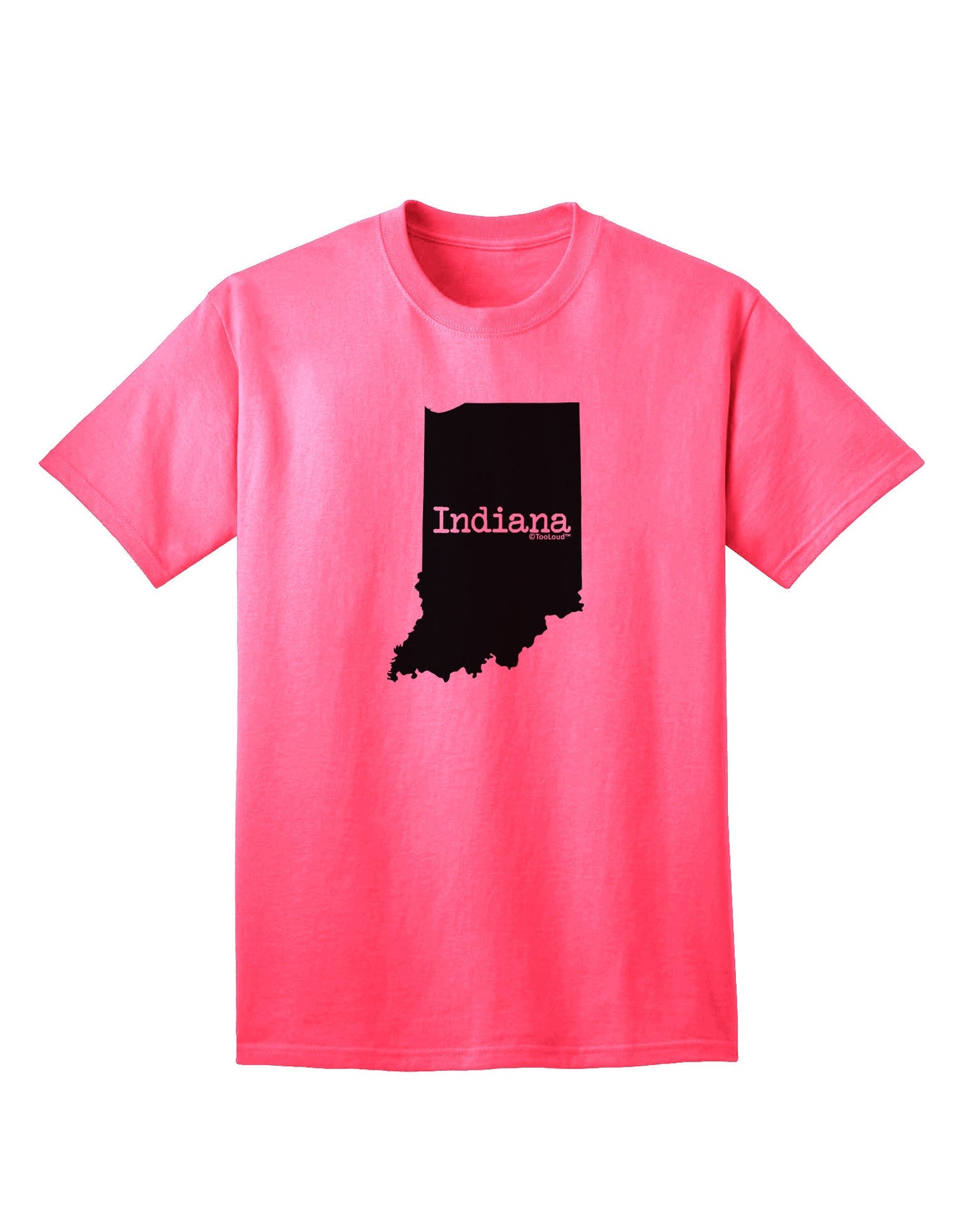 Indiana - Premium United States Shape Adult T-Shirt Collection-Mens T-shirts-TooLoud-Neon-Pink-Small-Davson Sales