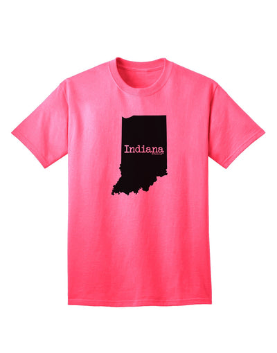 Indiana - Premium United States Shape Adult T-Shirt Collection-Mens T-shirts-TooLoud-Neon-Pink-Small-Davson Sales
