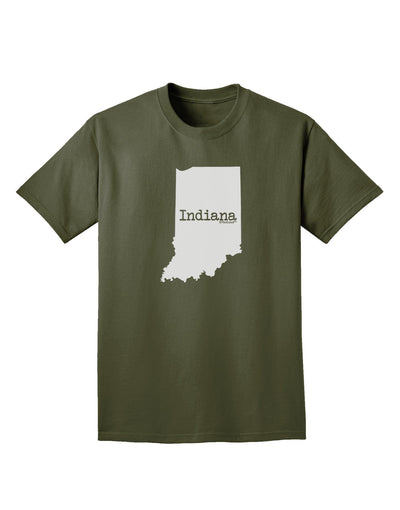 Indiana - United States Shape Adult Dark T-Shirt-Mens T-Shirt-TooLoud-Military-Green-Small-Davson Sales