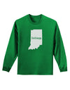 Indiana - United States Shape Adult Long Sleeve Dark T-Shirt-TooLoud-Kelly-Green-Small-Davson Sales