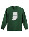 Indiana - United States Shape Adult Long Sleeve Dark T-Shirt-TooLoud-Dark-Green-Small-Davson Sales