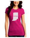 Indiana - United States Shape Juniors Crew Dark T-Shirt-T-Shirts Juniors Tops-TooLoud-Hot-Pink-Juniors Fitted Small-Davson Sales