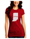 Indiana - United States Shape Juniors Crew Dark T-Shirt-T-Shirts Juniors Tops-TooLoud-Red-Juniors Fitted Small-Davson Sales