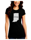 Indiana - United States Shape Juniors Crew Dark T-Shirt-T-Shirts Juniors Tops-TooLoud-Black-Juniors Fitted Small-Davson Sales