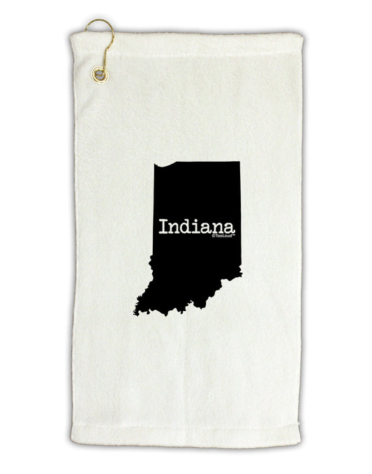 Indiana - United States Shape Micro Terry Gromet Golf Towel 11"x19-Golf Towel-TooLoud-White-Davson Sales