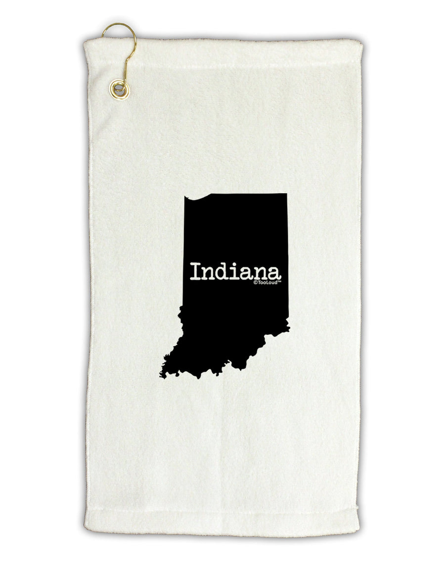 Indiana - United States Shape Micro Terry Gromet Golf Towel 11&#x22;x19-Golf Towel-TooLoud-White-Davson Sales