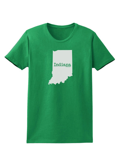 Indiana - United States Shape Womens Dark T-Shirt-TooLoud-Kelly-Green-X-Small-Davson Sales