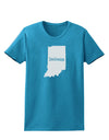 Indiana - United States Shape Womens Dark T-Shirt-TooLoud-Turquoise-X-Small-Davson Sales