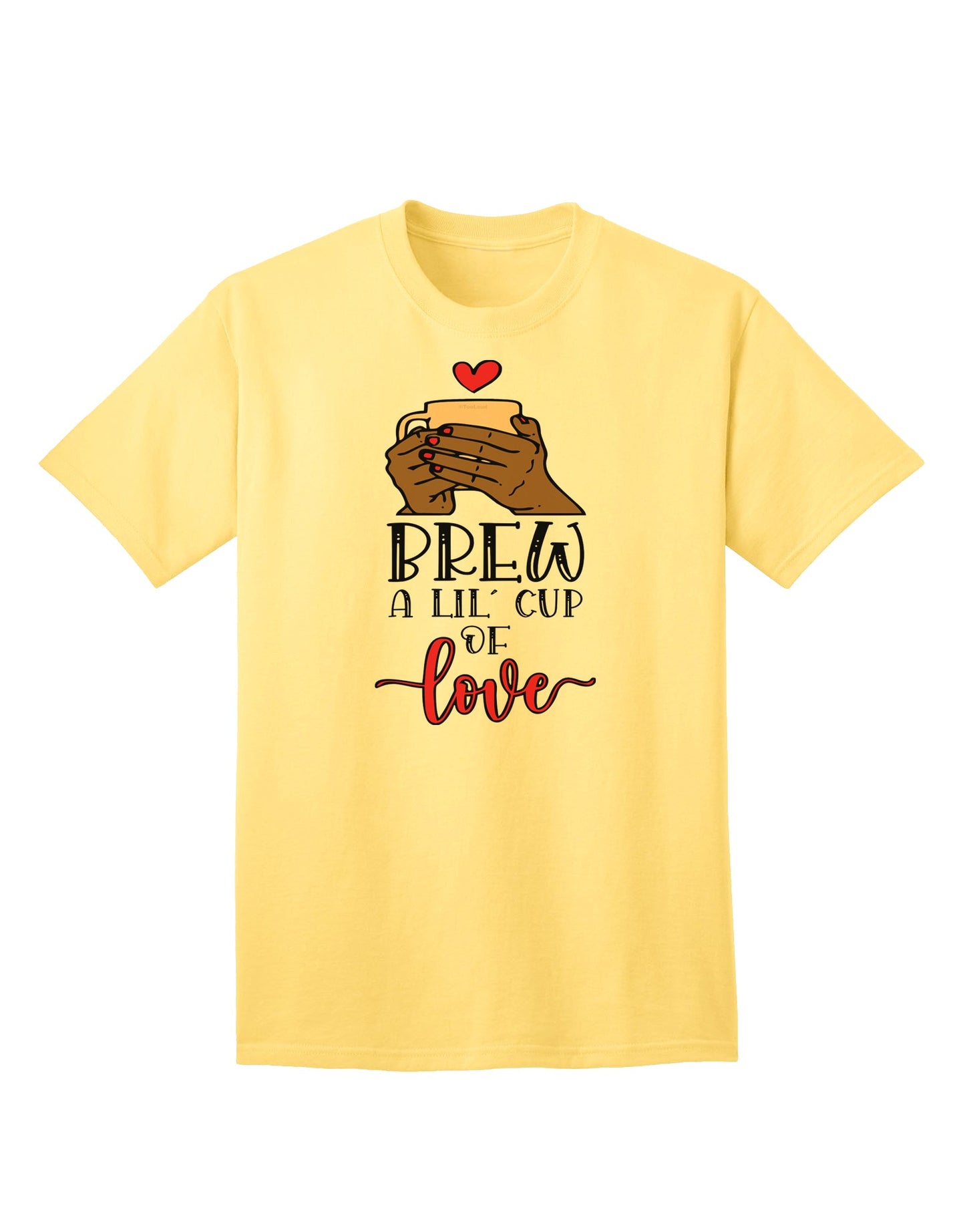 Indulge in the Essence of Love with our Brew a Little Cup Adult T-Shirt-Mens T-shirts-TooLoud-Yellow-Small-Davson Sales