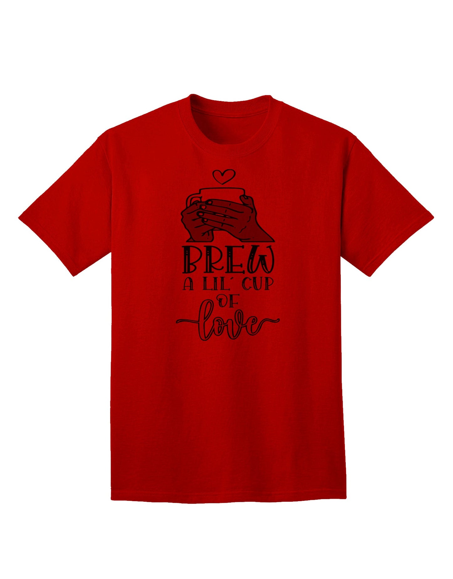 Indulge in the Essence of Love with our Brew a Little Cup Adult T-Shirt-Mens T-shirts-TooLoud-Red-Small-Davson Sales
