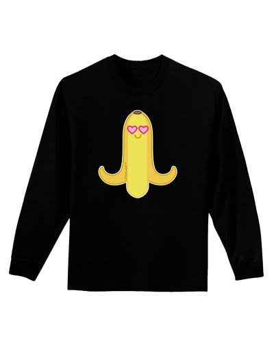 Infatuated Banana - Heart Eyes Adult Long Sleeve Dark T-Shirt by TooLoud-TooLoud-Black-Small-Davson Sales