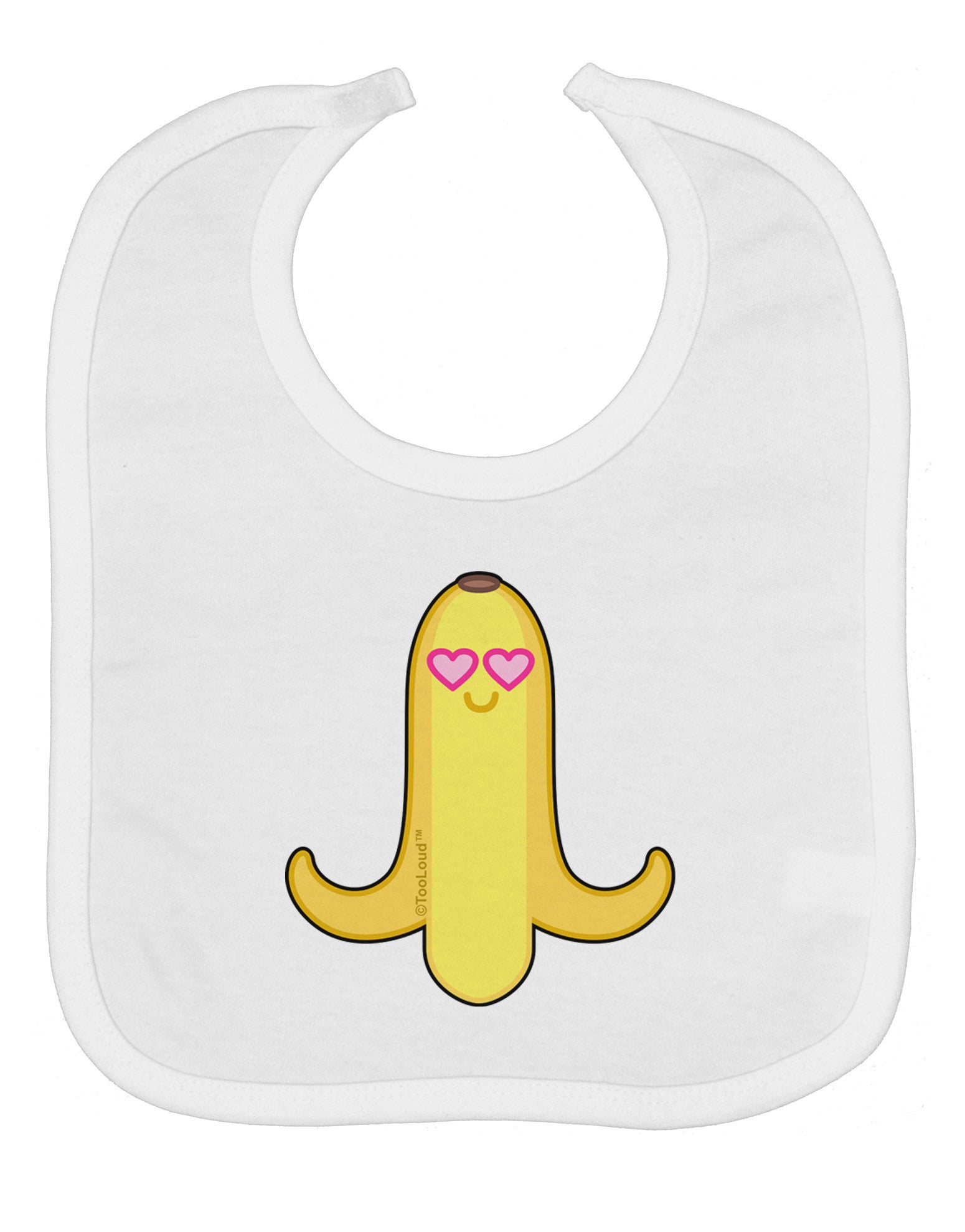 Infatuated Banana - Heart Eyes Baby Bib by TooLoud