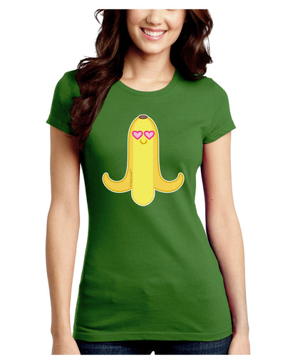 Infatuated Banana - Heart Eyes Juniors Crew Dark T-Shirt by TooLoud-T-Shirts Juniors Tops-TooLoud-Kiwi-Green-Juniors Fitted X-Small-Davson Sales