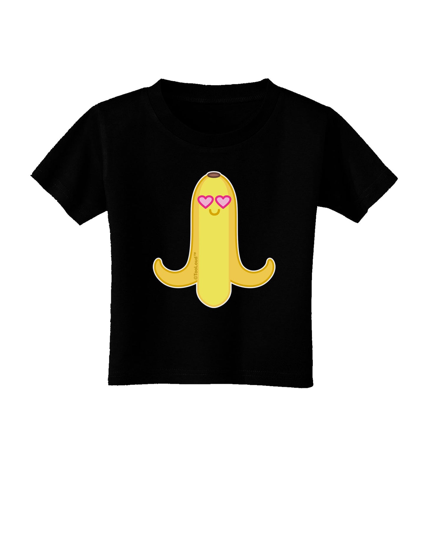 Infatuated Banana - Heart Eyes Toddler T-Shirt Dark by TooLoud-Toddler T-Shirt-TooLoud-Black-2T-Davson Sales