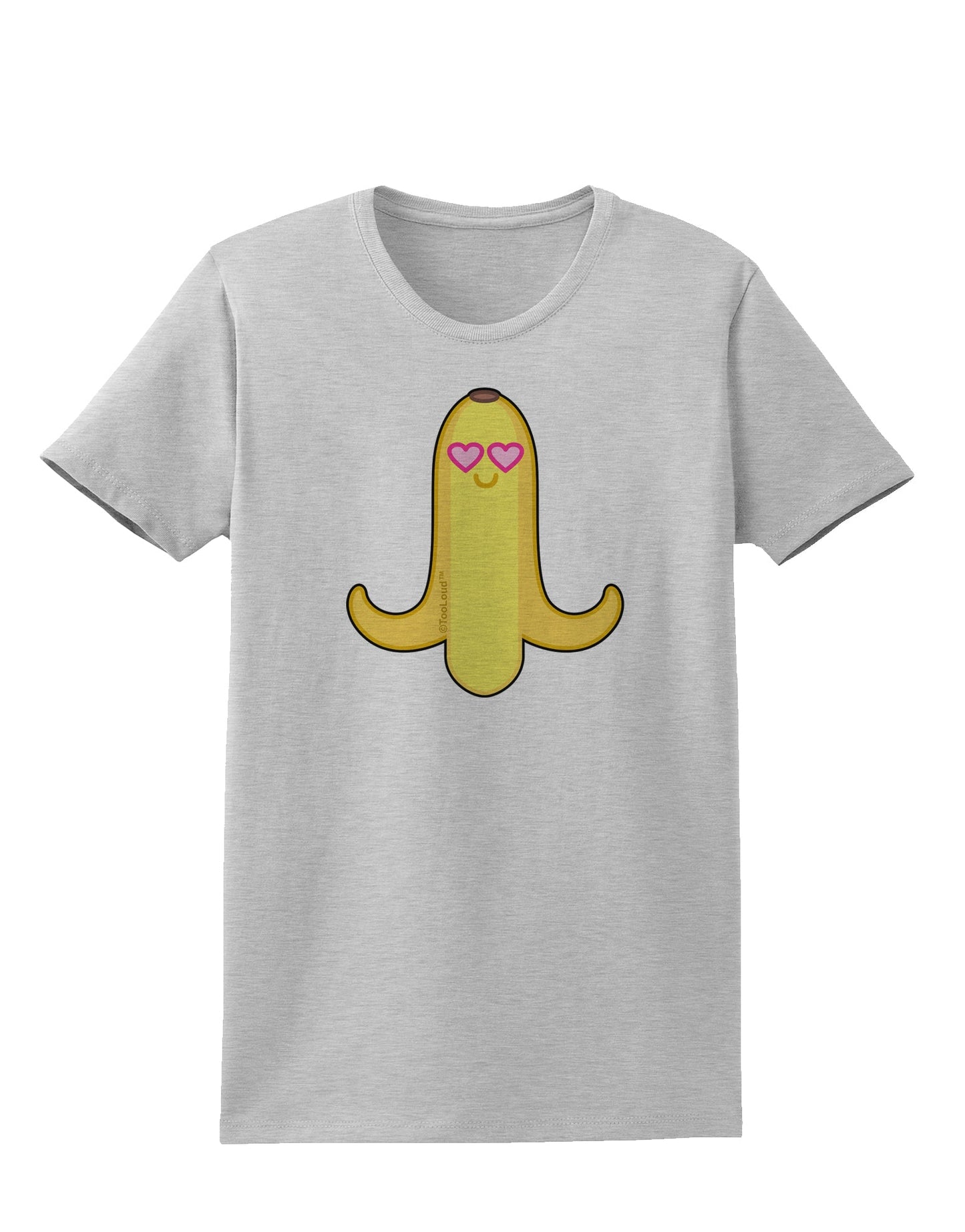 Infatuated Banana - Heart Eyes Womens T-Shirt by TooLoud-Womens T-Shirt-TooLoud-AshGray-X-Small-Davson Sales