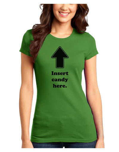 Insert Candy Here - Funny Juniors T-Shirt-Womens Juniors T-Shirt-TooLoud-Kiwi-Green-Juniors Fitted XS-Davson Sales