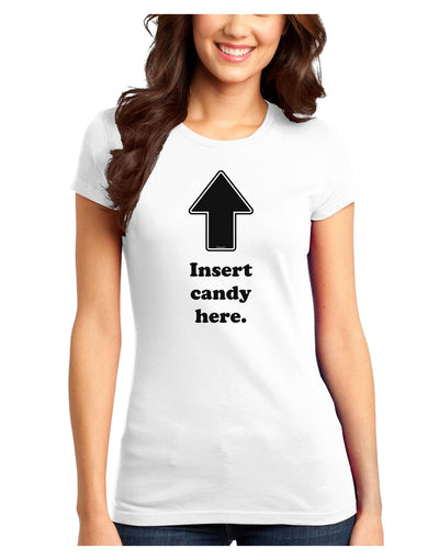 Insert Candy Here - Funny Juniors T-Shirt-Womens Juniors T-Shirt-TooLoud-White-Juniors Fitted XS-Davson Sales