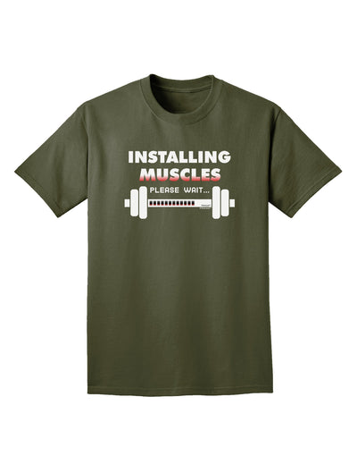 Installing Muscles Adult Dark T-Shirt-Mens T-Shirt-TooLoud-Military-Green-Small-Davson Sales