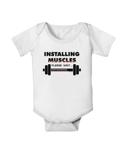 Installing Muscles Baby Romper Bodysuit-Baby Romper-TooLoud-White-06-Months-Davson Sales