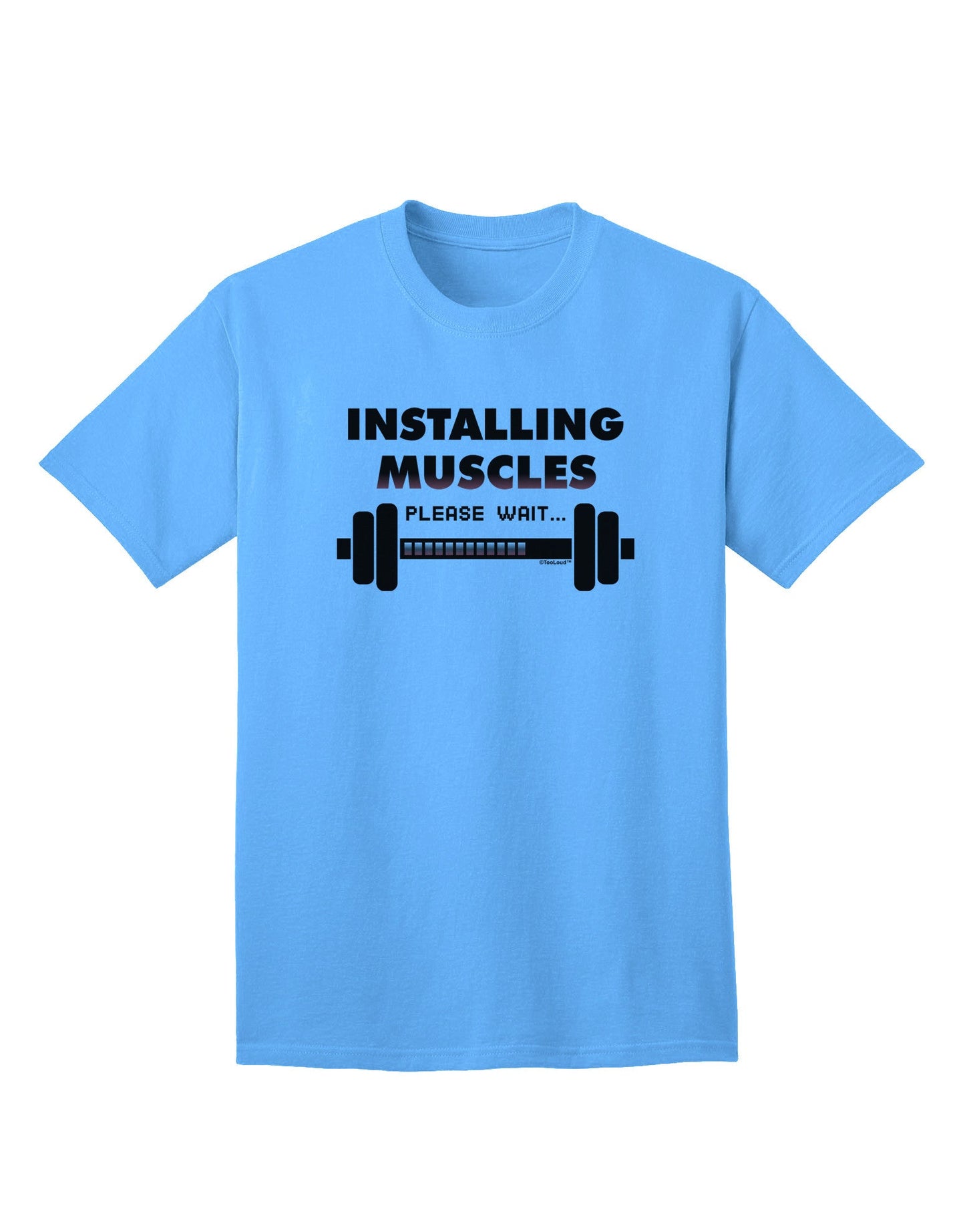 Installing Muscles: Premium Adult Fitness T-Shirt-Mens T-shirts-TooLoud-Aquatic-Blue-Small-Davson Sales