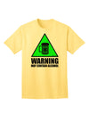 Introducing the Exquisite Adult T-Shirt Collection: Warning May Contain Alcohol by TooLoud-Mens T-shirts-TooLoud-Yellow-Small-Davson Sales