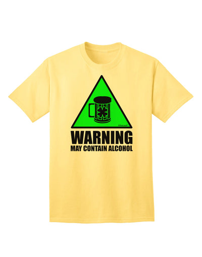 Introducing the Exquisite Adult T-Shirt Collection: Warning May Contain Alcohol by TooLoud-Mens T-shirts-TooLoud-Yellow-Small-Davson Sales