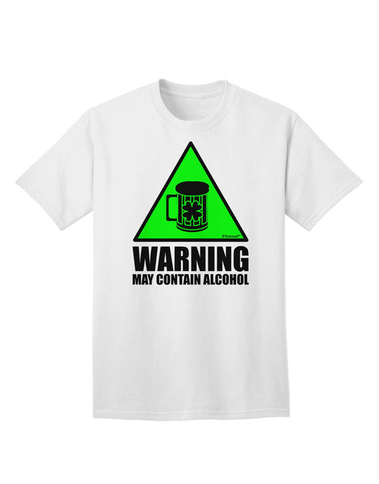 Introducing the Exquisite Adult T-Shirt Collection: Warning May Contain Alcohol by TooLoud-Mens T-shirts-TooLoud-White-Small-Davson Sales