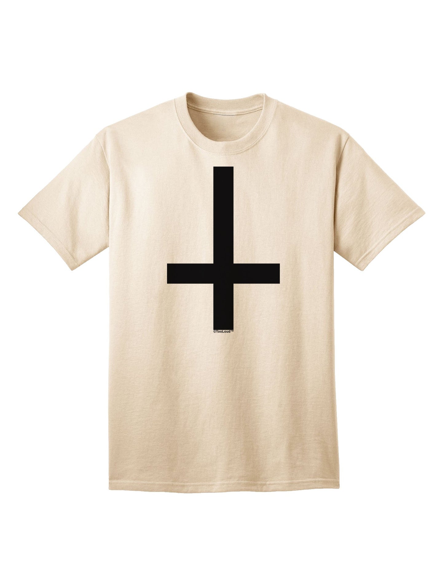 Inverted Cross Adult T-Shirt: A Bold Statement Piece for Contemporary Fashion-Mens T-shirts-TooLoud-Natural-Small-Davson Sales