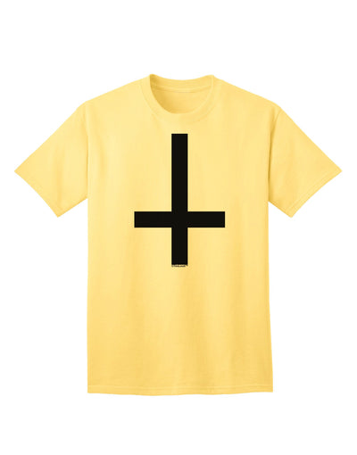 Inverted Cross Adult T-Shirt: A Bold Statement Piece for Contemporary Fashion-Mens T-shirts-TooLoud-Yellow-Small-Davson Sales