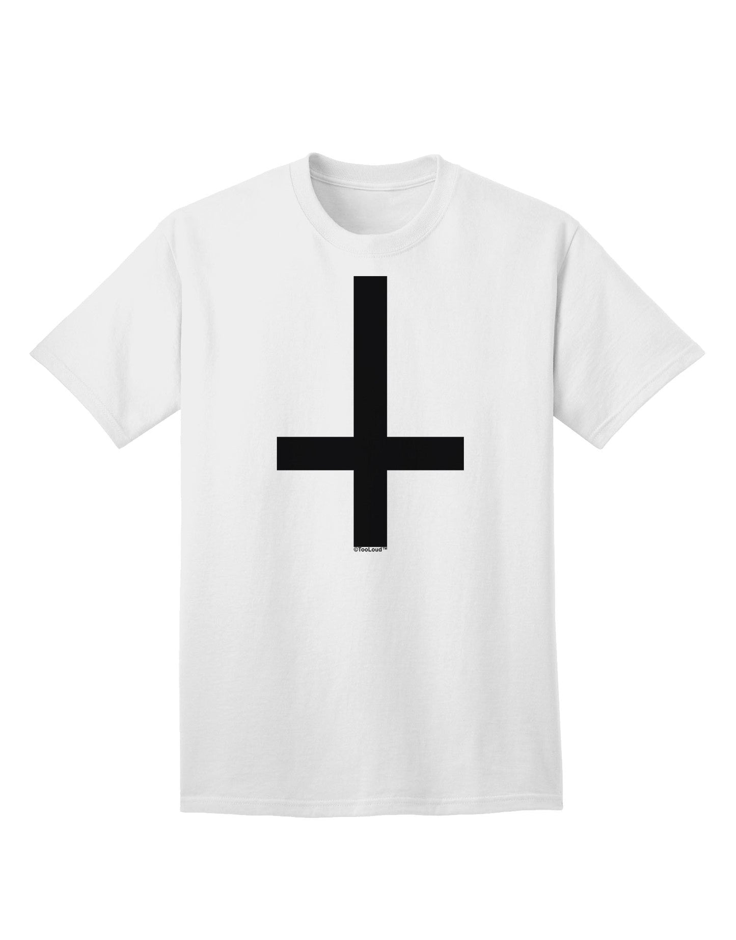 Inverted Cross Adult T-Shirt: A Bold Statement Piece for Contemporary Fashion-Mens T-shirts-TooLoud-White-Small-Davson Sales
