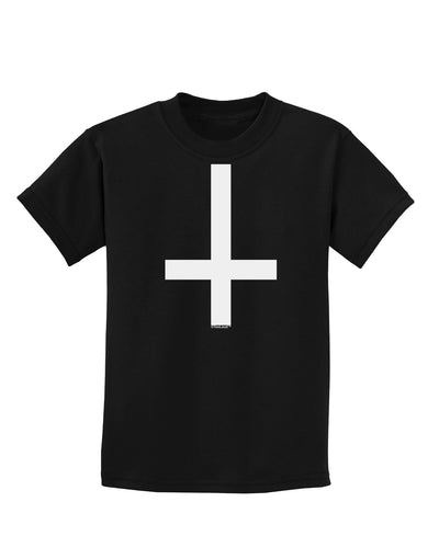 Inverted Cross Childrens Dark T-Shirt-Childrens T-Shirt-TooLoud-Black-X-Small-Davson Sales