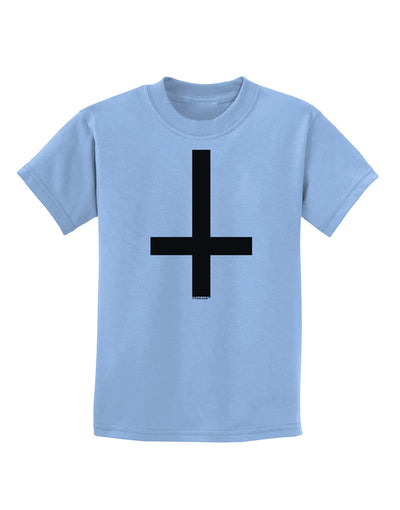 Inverted Cross Childrens T-Shirt-Childrens T-Shirt-TooLoud-Light-Blue-X-Small-Davson Sales