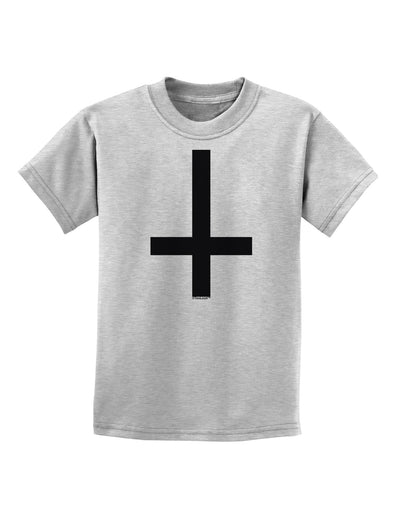 Inverted Cross Childrens T-Shirt-Childrens T-Shirt-TooLoud-AshGray-X-Small-Davson Sales