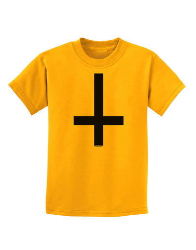 Inverted Cross Childrens T-Shirt-Childrens T-Shirt-TooLoud-Gold-X-Small-Davson Sales