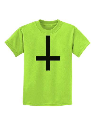 Inverted Cross Childrens T-Shirt-Childrens T-Shirt-TooLoud-Lime-Green-X-Small-Davson Sales