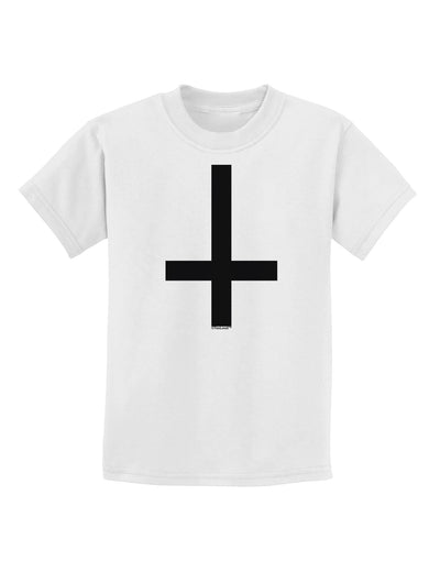 Inverted Cross Childrens T-Shirt-Childrens T-Shirt-TooLoud-White-X-Small-Davson Sales