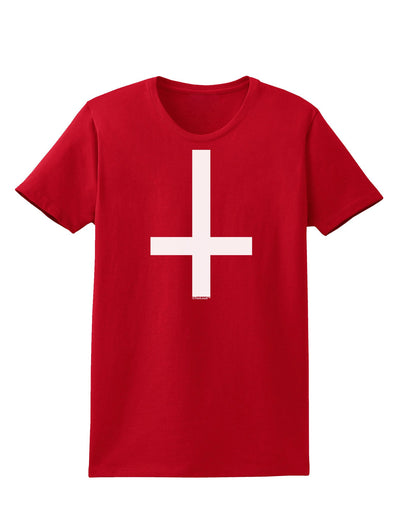 Inverted Cross Womens Dark T-Shirt-TooLoud-Red-X-Small-Davson Sales